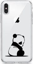 Apple Iphone X / XS Pandabeer siliconen telefoonhoesje transparant - Panda