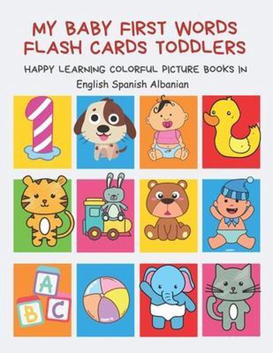 My Baby First Words Flash Cards Toddlers Happy Learning Colorful 