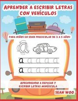 Aprender a escribir letras con vehículos para niños en edad preescolar de 3 a 5 años