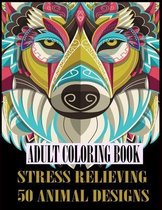 Adult Coloring Book Stress Relieving 50 Animal Designs