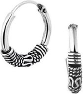 Robimex Collection Zilveren oorringen Bali geoxideerd 14 mm