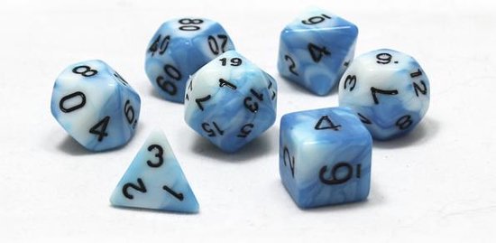 Afbeelding van het spel Dobbelsteen - Dice LightBlue & White  dobbelstenen voor Dungeons & Dragons