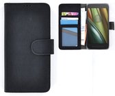 Motorola Moto E-3 2016 (3rd gen) smartphone hoesje book style wallet case zwart