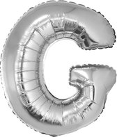 Grote folie ballon letter G Zilver