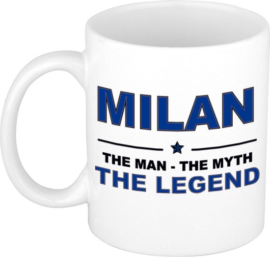 Nom cadeau Milan - L'homme, le mythe la légende tasse à café / tasse 300 ml  - nom /... | bol.com