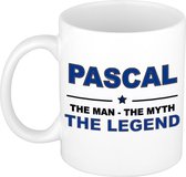 Naam cadeau Pascal - The man, The myth the legend koffie mok / beker 300 ml - naam/namen mokken - Cadeau voor o.a verjaardag/ vaderdag/ pensioen/ geslaagd/ bedankt