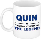 Quin The man, The myth the legend cadeau koffie mok / thee beker 300 ml