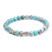 FortunaBeads Armband Dames Lily Regalite Sky Blue –  Turquoise– Small 16.5cm
