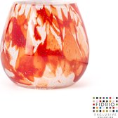 Design vaas Fiore - Fidrio ROSSO - glas, mondgeblazen bloemenvaas - hoogte 15 cm