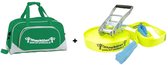 Slackline-Set (L), 50mm, 15m + groene tas