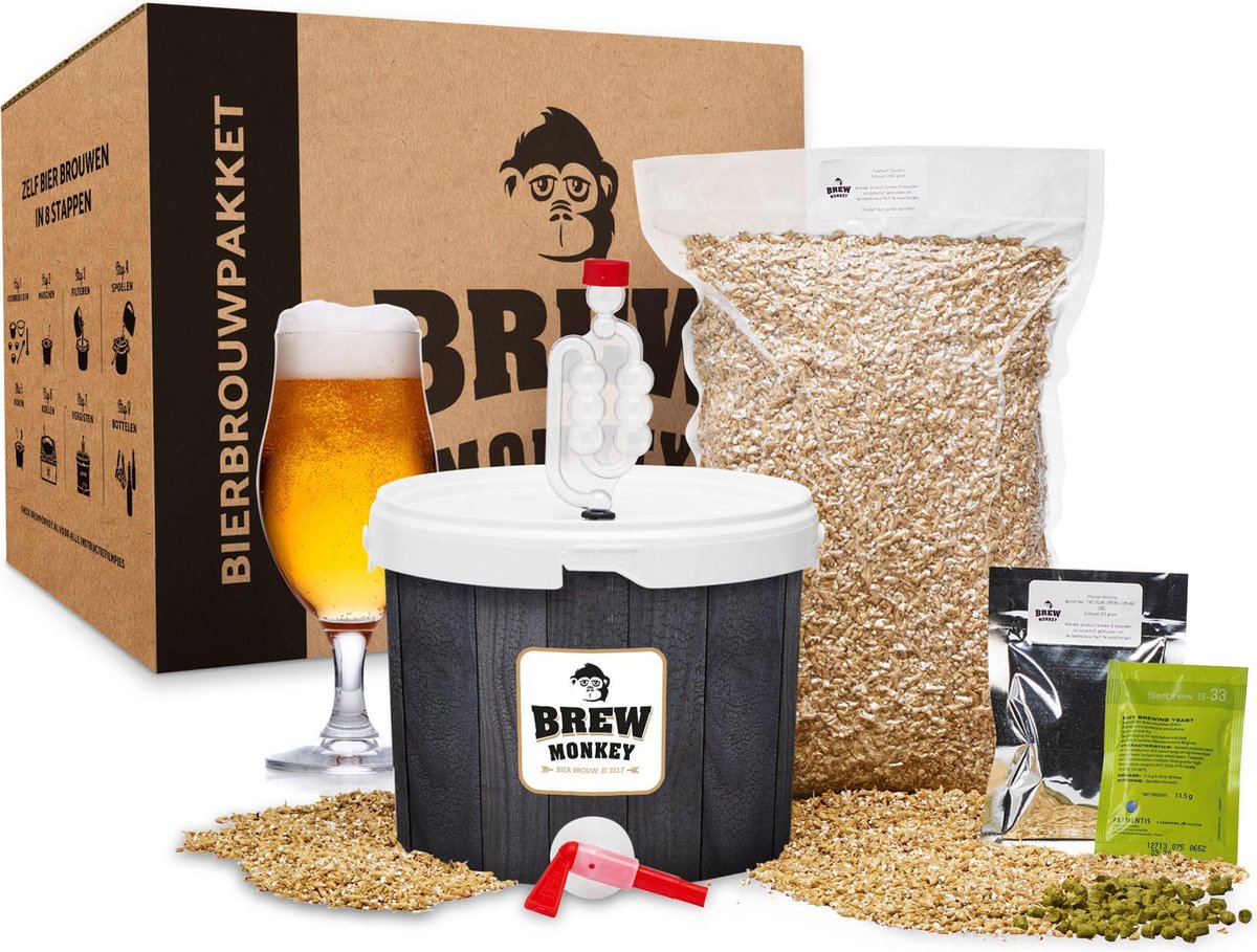 Brew Monkey Bierbrouwpakket - Basis Blond - Zelf bier brouwen - Brouwpakket