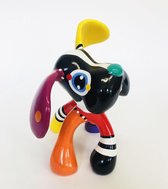 Jacky Zegers Beeld Hond Stanley-Kleurrijke, Vrolijke Kunst–Uniek en Origineel Cadeau– in Kleurrijke Geschenkdoos -JZ01-28 cm