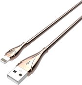 Eisenz LS28 metalen snellader 2.4A USB kabel Lightning - oplaadkabel en data kabel 1M - Goud