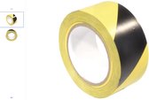 Vloertape rol 1,5 meter afstand houden aub  neutraal - geel zwart markeer tape