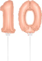 Folie Ballon Rosé Goud "10" 36CM