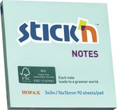 Stick'n sticky notes - 76x76mm, FSC, pastel blauw, 90 memoblaadjes