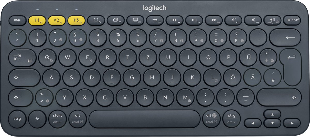 Trust Vaiya Dradloos Toetsenbord Bluetooth 2.4 GHz QWERTY US Layout, Multi-Device Bluetooth Keyboard met Oplaadbare Batterij, 55% Gerecycled Materiaal, Windows iOS iPadOS macOS Android, Zwart Trust Vaiya Dradloos Toetsenbord Bluetooth 2.4 GHz QWERTY US Layout, Multi-Device Bluetooth Keyboard met Oplaadbare Batterij, 55% Gerecycled Materiaal, Windows iOS iPadOS macOS Android, Zwart