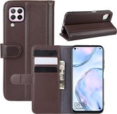 Huawei P40 Lite hoesje - Luxe wallet bookcase - Bruin - GSM Hoesje - Telefoonhoesje Geschikt Voor: Huawei P40 Lite