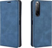 Sony Xperia 10 II hoesje, Luxe Wallet bookcase, Blauw - GSM Hoesje / Telefoonhoesje Geschikt Voor: Sony Xperia 10 II