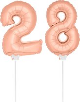 Folie Ballon Rosé Goud "28" 36CM