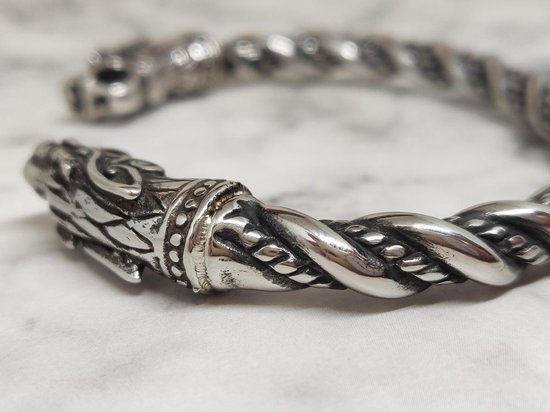 Mei's Viking Oath Ring - sieraad mannen / viking armband - 316L Stainless Steel / Chirurgisch Staal - polsmaat 17 cm tot 21 cm zilver - Mei's