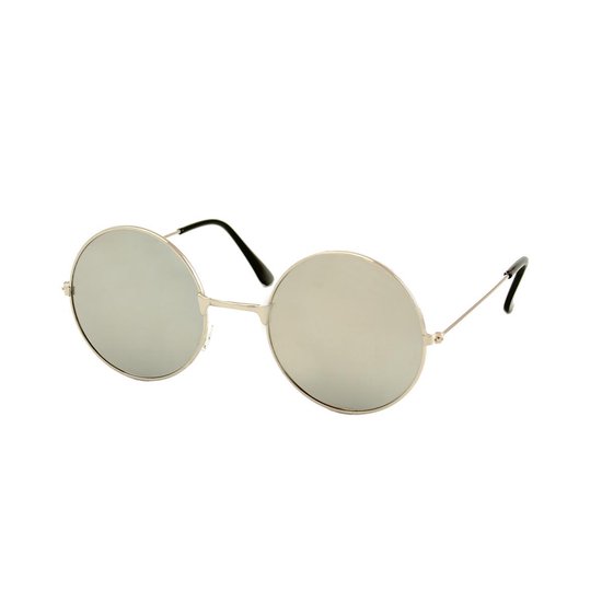 Lunettes de soleil rondes Hippie John Lennon Gabber Métal Argenté - Lunettes miroir argentées - UV 400