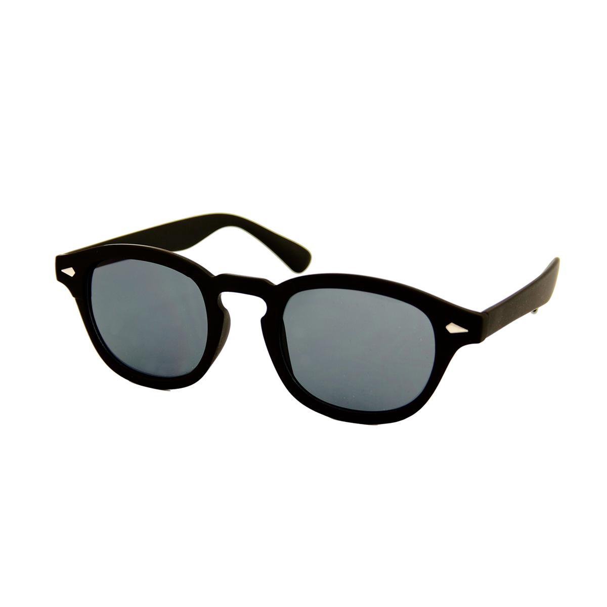 Retro Vintage Heren Dames Zonnebril Mat Zwart - Donkere Zwarte Glazen - UV400