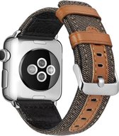 Geschikt voor Apple Watch bandje 38 / 40 / 41 mm - Series 1 2 3 4 5 6 7 SE - Smartwatch iWatch horloge band - 38mm 40mm 41mm - Fungus - PU Leer - Zand