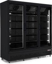 Professionele Display koelkast | 3 glasdeuren | 1530 L | ZWART | Combisteel | 7455.2235 | Horeca