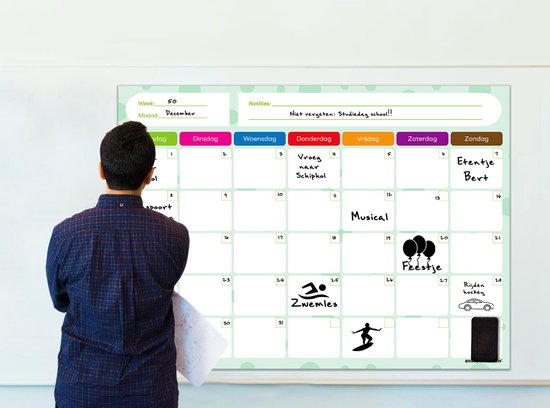 Magnetisch Weekplanner whiteboard (8) 91 x cm - Planbord - Familieplanner | bol.com