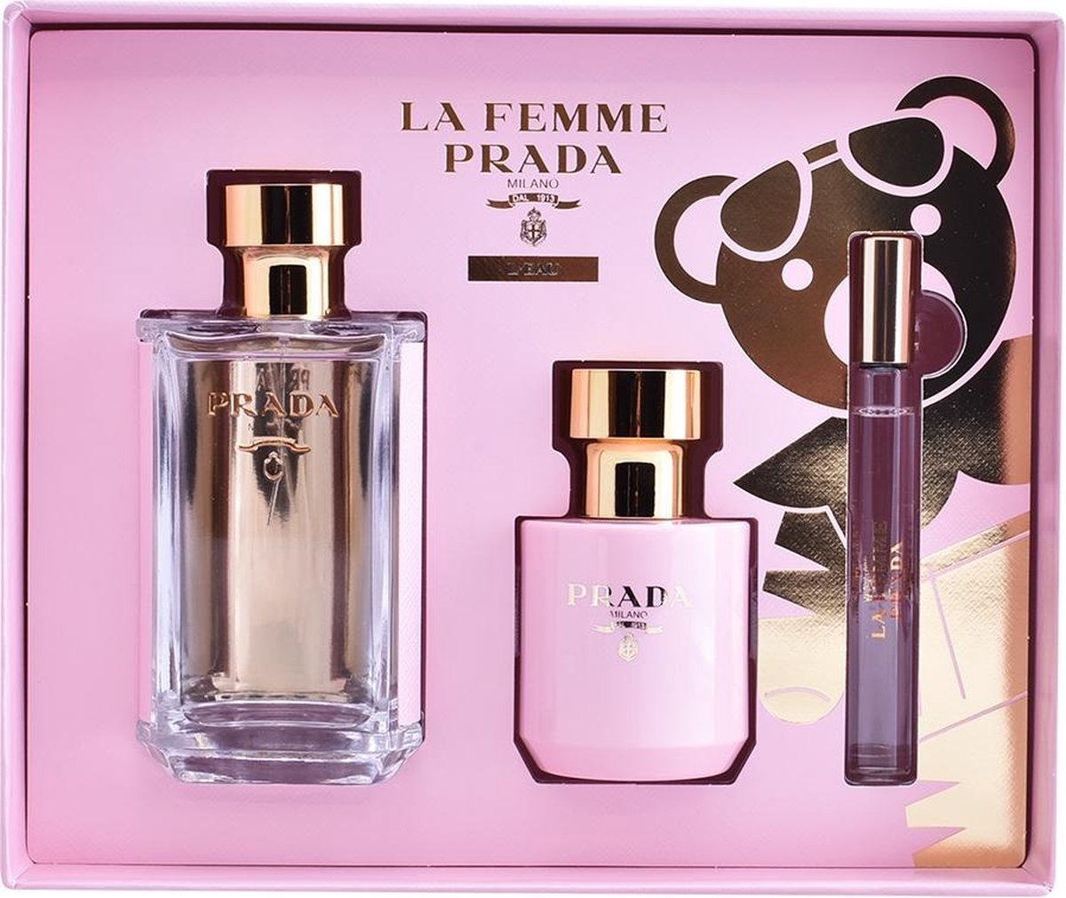 Prada La Femme L'Eau Eau De Toilette Spray 100ml Set 3 Pieces