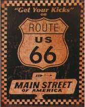 Vintage bord 20x25 cm Route 66 Mainstreet