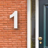 Huisnummer Acryl wit, cijfer 1, Hoogte 16cm - Huisnummers - Huisnummer wit - Huisnummer modern - Gratis verzending!