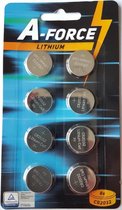 A-Force Powerfull Lithium CR2032 - Knoopbatterij - Knoopcel - 3 Volt - 8 stuks