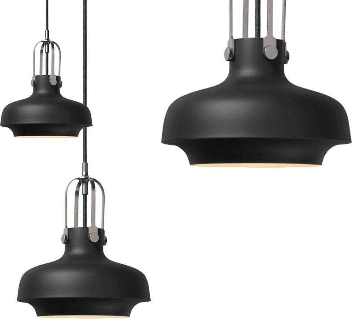 Hanglamp metaal industrieel zwart 60cm Ø