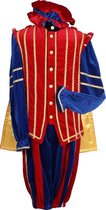 Hoofdpiet Pieten kostuum - Hoogwaardig kwaliteit fluweel - Piet Marbella - Rood en blauw - Maat XL