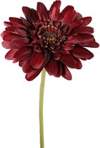 Viv! Home Luxuries Gerbera - 2 stuks - zijden bloem - donkerrood - topkwaliteit