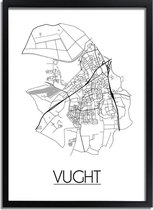 DesignClaud Vught Plattegrond poster A4 + Fotolijst zwart