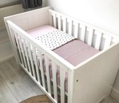 De allerlaatste! SALE Ledikantdeken - oudroze - stippen - babyuitzet - babykamer - kinderkamer