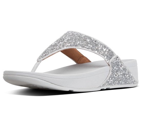 Maak leven Bereiken hengel FitFlop Lulu Glitter Toe Thongs slippers zilver - Maat 39 | bol.com