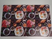 Placemat set met ontbijt thema (4 stuks)