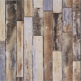 Collage hout bruin/grijs behang (vliesbehang, multicolor)