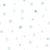Little Ones Stars blauw/grijs natuur (vliesbehang, blauw)