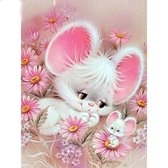 Diamond Painting Pakket Volwassenen en Kinderen – Compleet Met Tools – 30 x 40 cm – Muisjes - 5d Vierkante Diamanten – Volledig Dekkend
