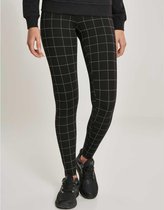 Urban Classics Broek Check High Waist Legging Tb3000 Black/white Dames Maat - XL