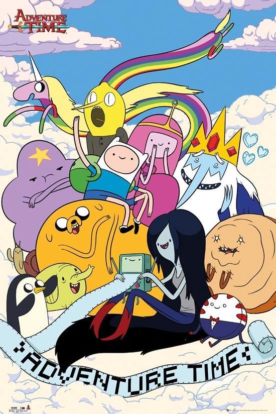 Poster - Adventure Time Clouds - 91.5 X 61 Cm - Multicolor | bol.com