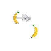 Joy|S - Zilveren banaan oorbellen 5 x 9 mm