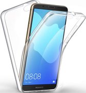 Huawei Y5 2018 Case - Transparant Siliconen - Voor- en Achterkant - 360 Bescherming - Screen protector hoesje - (0.4mm)