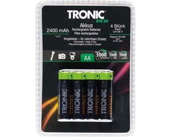 Oplaadbare batterijen AA 4 stuks - 2400mAh tronic ECO | bol.com