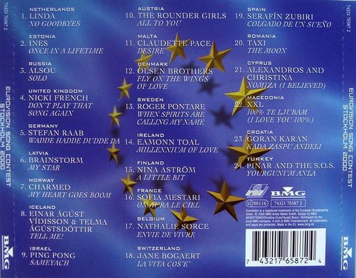 Eurovision Song Contest Stockholm 2000, Eurovisie Songfestival | CD ...